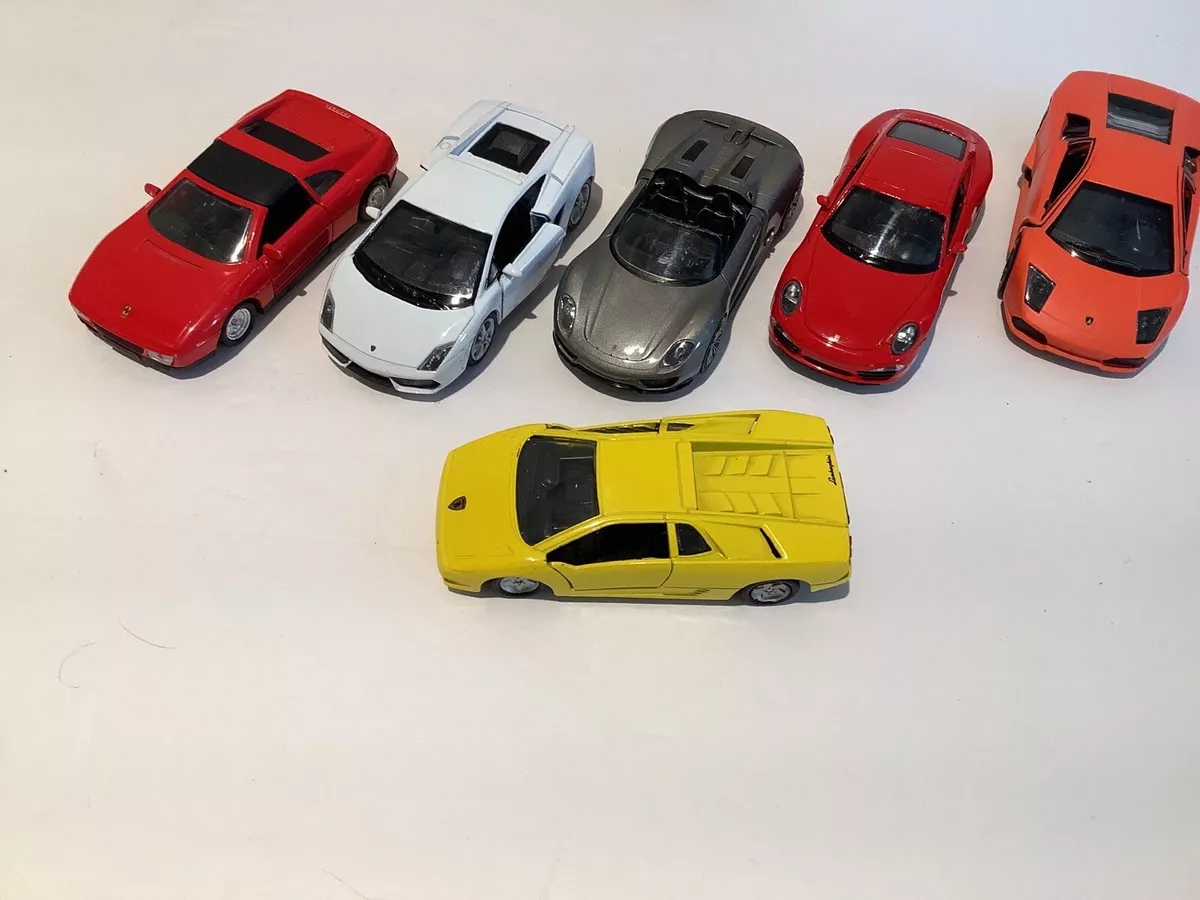 6 Diecast Pull Back Cars Ferrari Porsche Lamborghini