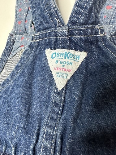Vintage 80s Oshkosh Bgosh Denim Overall Floral Overalls dress Made in usa Sz 5 - Picture 5 of 6