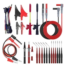 26x Electrical Multimeter Test Lead Kit Potentiometer Plug Probe Alligator Clip