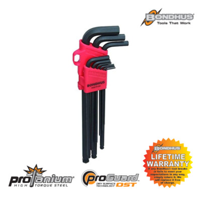 Bondhus BLX9MXL 9-er Set. HEX Winkelschlüssel Ball End 1.5-10mm  extra Lang