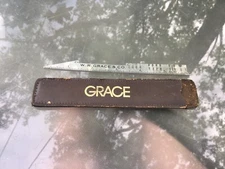 Vintage W R Grace & Co Dared Sealing Compound Ruler Leather Case