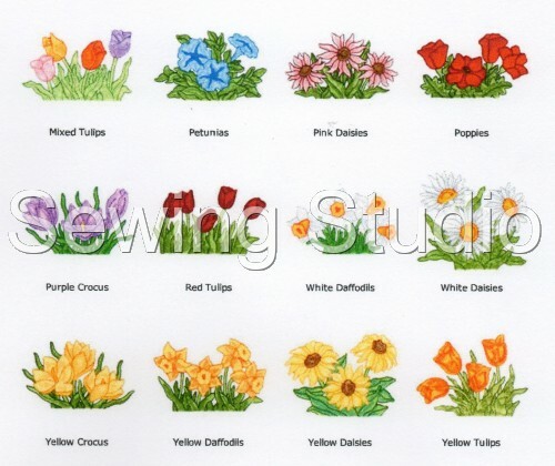 MACCHINA RICAMO DISEGNI USB - FIORI 3 DISEGNI 4X4 TULIPANO IRIS NARCISO MARGHERITA - Foto 5 di 5