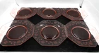 6 Vintage Pink Depression Glass Plates, Etched Floral Design, 7.5"