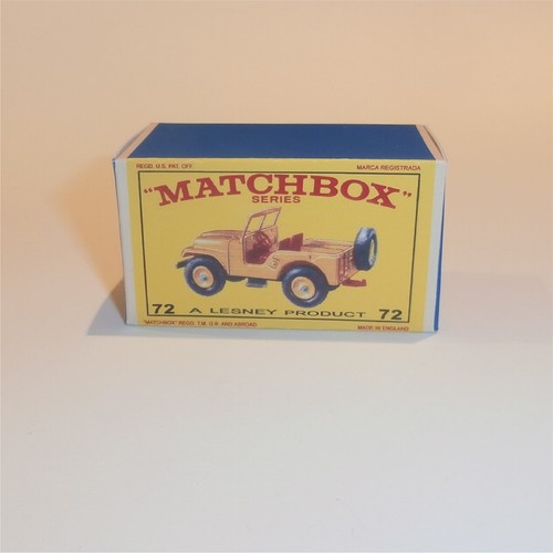 Matchbox Lesney 72 b Standard Jeep E Style Repro Box - Picture 1 of 4