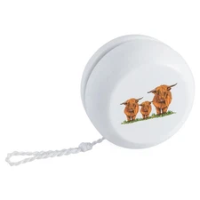 'Highland Coo Family' Retro Style Yo-Yo (YY00050742)