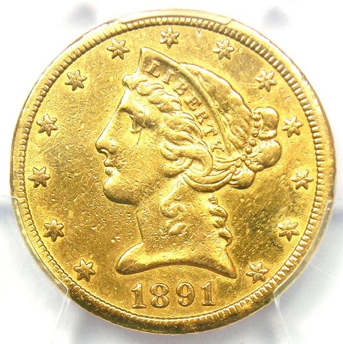 1891-CC Liberty Gold Half Eagle $5 Carson City Coin - Certified PCGS XF Details