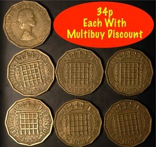 Threepence 1953- 1967 Elizabeth II Choose your Dates
