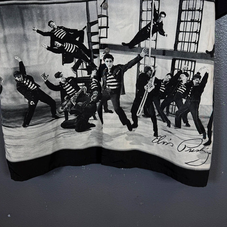 Dragonfly clothing L men’s black Elvis Presley vintage short sleeve button shirt - Image 3 of 4