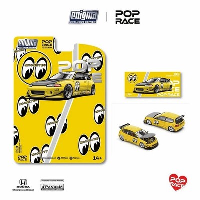 Pop Race Enigma Pandem Honda Civic EG6 Mooneyes Yellow 1/64 | eBay