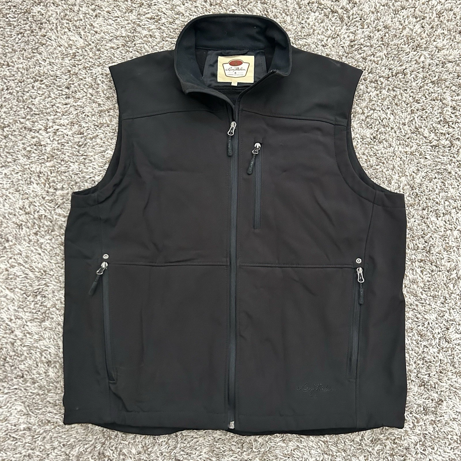 Larry Mahan Cowboy Collection Vest Men’s XL Black Fleece Soft Shell Logo Pocket