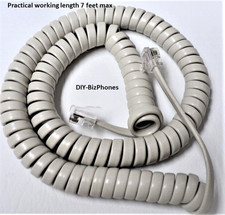 2-Pack Off White 12Ft Sonecor Phone Handset Cord Curly TT-Systems BE 70PS600TL