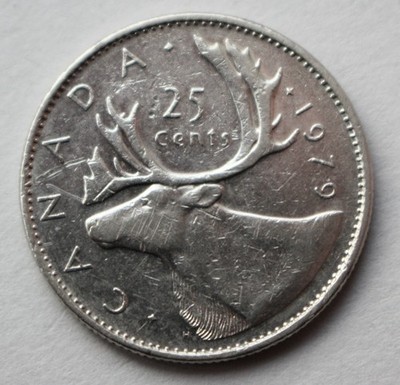 Kanada, 1979, 25 Cent Münze. Fünfundzwanzig Cent Münze, Quarter Dollar. (G02)