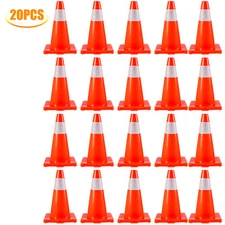 20PCS Traffic Safety Cones 18" PVC Parking Cones for Roads Construction Warning