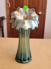 Nice Teal Westmoreland Glass Carnival Glass Corinth Jack in the Pulpit Vase