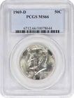 1969-D Kennedy Half Dollar MS66 PCGS