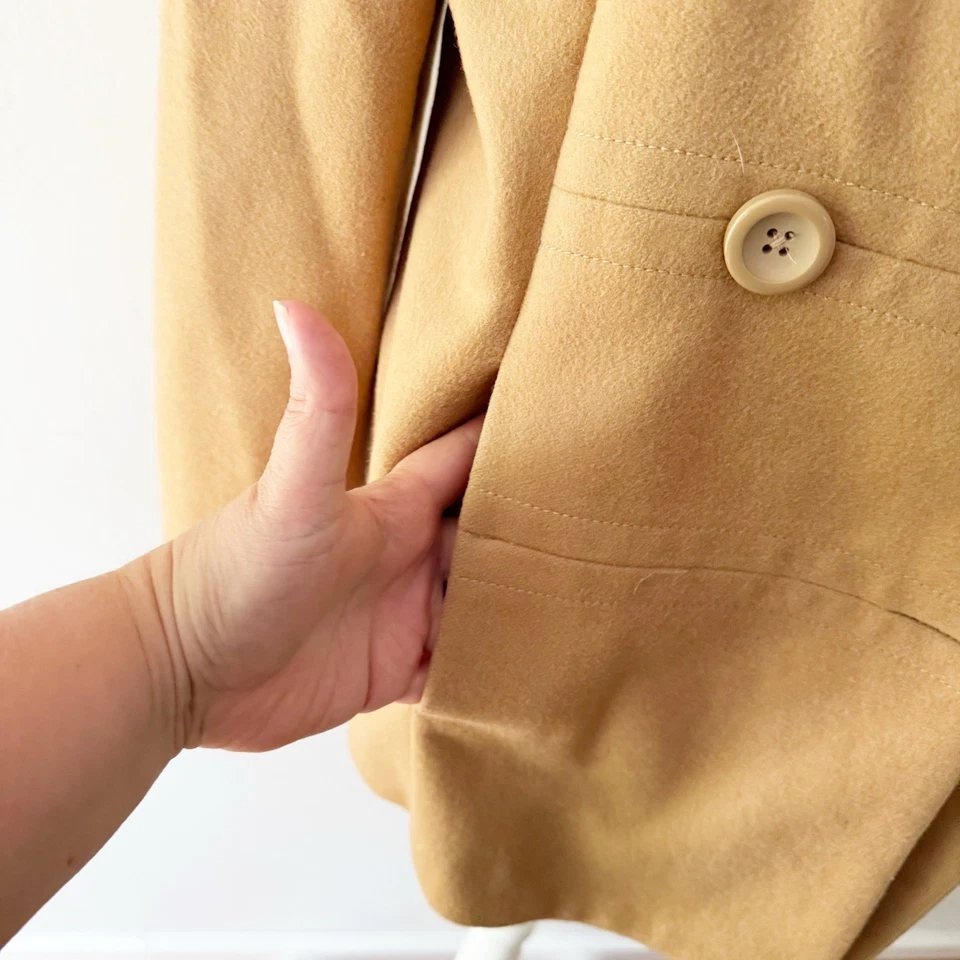 Abrigo Gap Mujer Lana Guisante Mediano Clásico Pescador Costero Preppy Capa Minimalista Foto 4 de 4