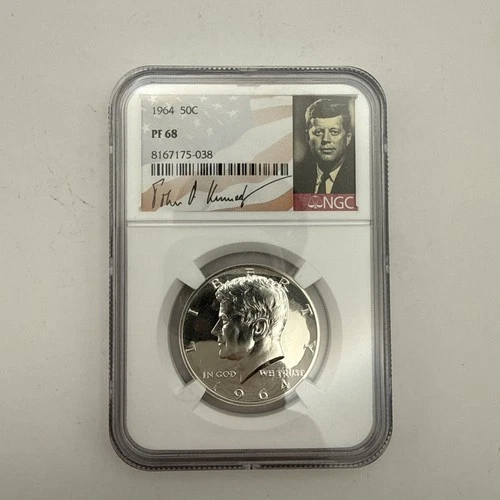 1964 Kennedy Half Dollar, PROOF NGC PF 68 ~ Blast White