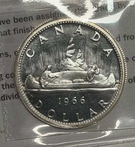 1966 CANADA SILVER DOLLAR ICCS PL65 CERTIFIED XAV 789  LB HEAVY CAMEO