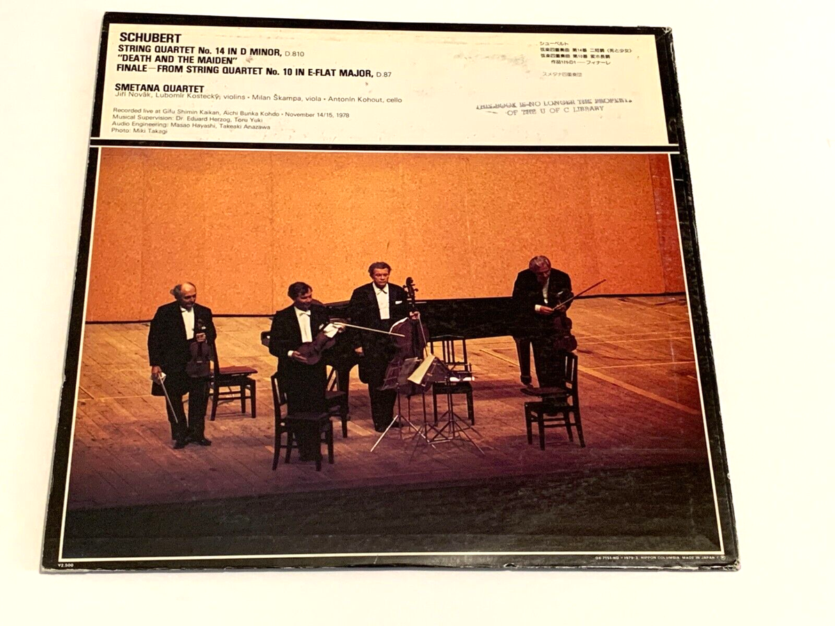 SCHUBERT STRING SMETANA QUARTET in d min. Death & Maiden M- Japan