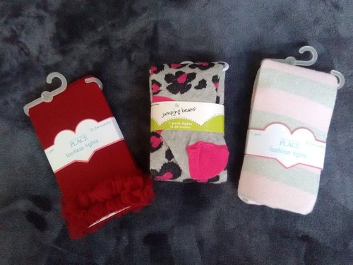 (3) Pair Toddler Girls Size 12-24 Months Tights Children's Place Jumping Beans