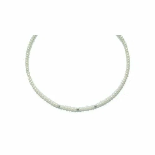 Collar de joyería con perlas de oro blanco perla