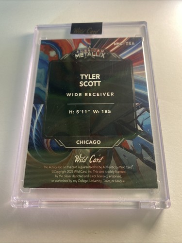 Tyler Scott Auto 1/10 Rookie American Metallix Blue Wild Card WMG-TSA - Picture 3 of 4