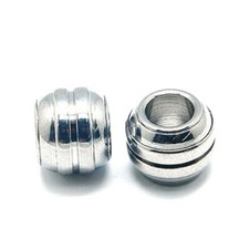 20x 304 Stainless Steel Barrel Metal Beads Large Hole Spacer Beads Craft 12x10mm