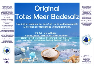 CORAL REEF Totes Meer Badesalz 5 kg Beutel - Badesalz aus Jordanien zur Entspannung