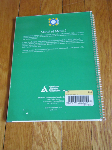 American Diabetes Association Cookbook Month of Meals Menu Planner 1994 Healthy - Picture 9 of 9