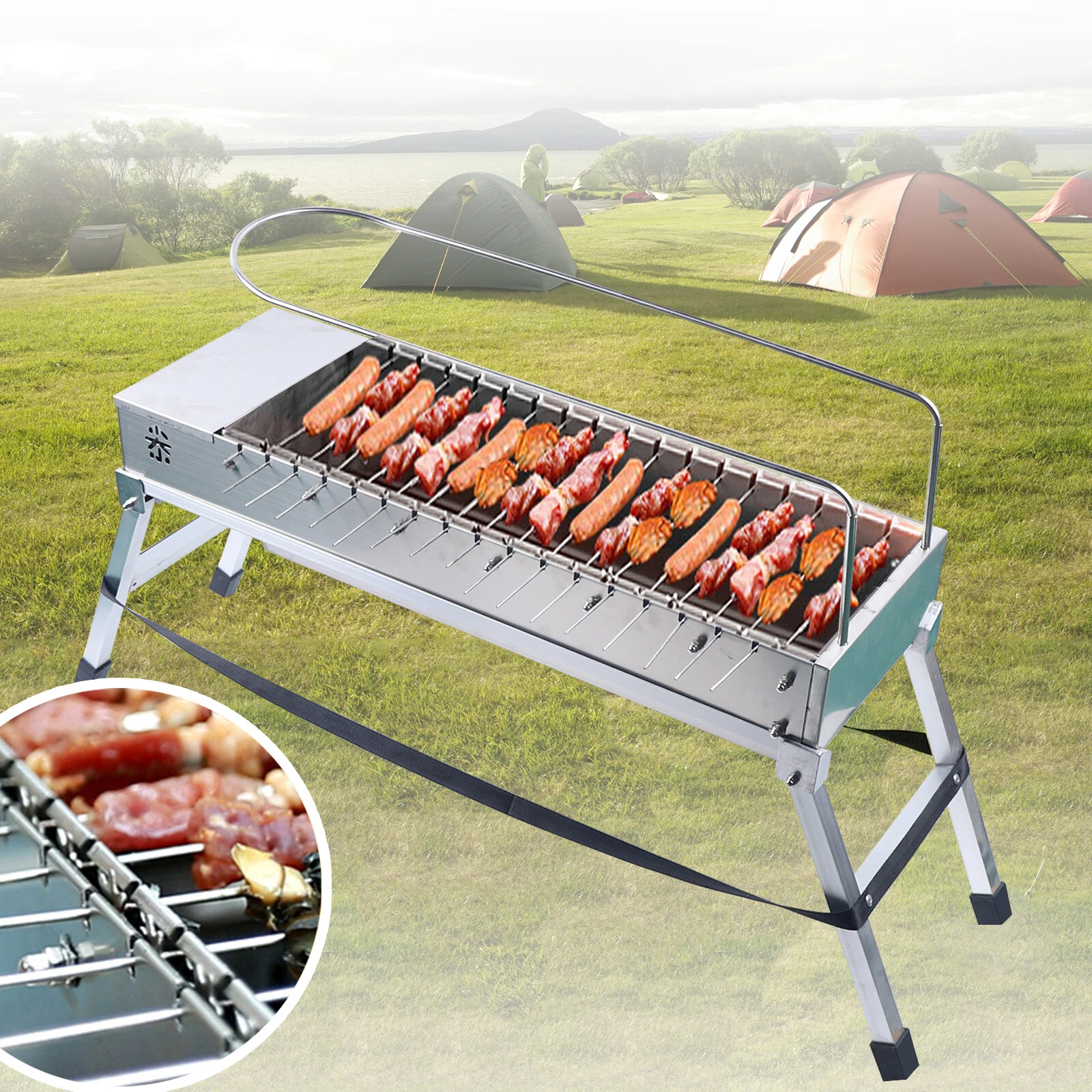 20 Skewer Automatic Rotating BBQ Barbecue Grill Attachment Rack W/ USB port
Opens in a new window or