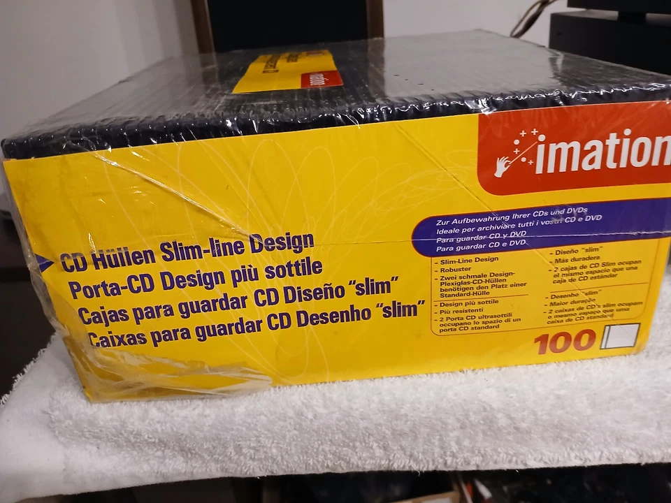 IMATION 100-Pack Slim Line Black Jewel Cases For CD/DVD/Video Games  (NEW) - Image 2 of 4