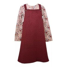 BONNIE JEAN Girl's 7 Cable Knit Jumper  Floral Print Top Set NWT 58