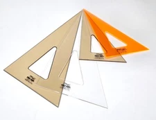 PRO ART 30/60/90-DEGREE TRIANGLE - 8"/12" - CLEAR/TOPAZ/FLUORESCENT - NEW!
