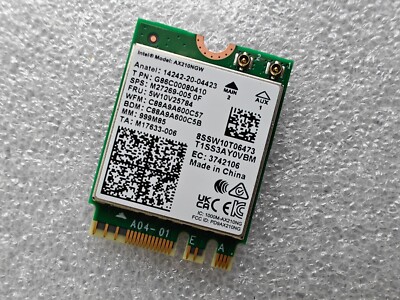 Intel AX210NGW Wi-Fi 6E Wireless WiFi Card 6GHz 160MHz for Intel & AMD Platforms