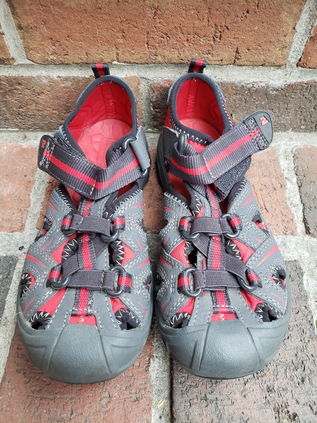 Merrell Hydro Sport Sandalo Grande Bambino Ragazzo 12 M Scarpa Escursione Acqua Grigio Rosso