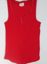 Next Escape Reality Pyjama Top bright red cotton ribbed PJ vest Size 10 New