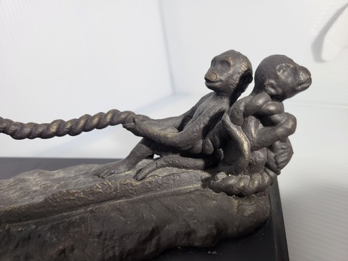Gusseisen Gorilla Mutter ziehende Affen Visitenkartenhalter schwer ~ Figur Statue - Bild 9 von 17