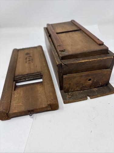 Antigua caja ralladora de repollo japonesa vintage con 2 hojas - Imagen 7 de 7