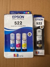 Genuine Epson 522 Ink Bottles 4 Pack ET-4800 ET-4700 ET-2803 ET-2803 ET-2720
