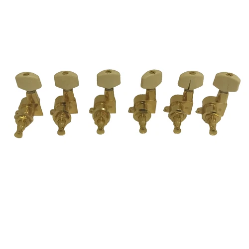 Gold Schaller In-Line Tuners w/ Ivory Buttons - (SET OF 6)