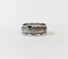 Vintage Sterling Silver Detailed Eternity Ring Band Size 7 1/4