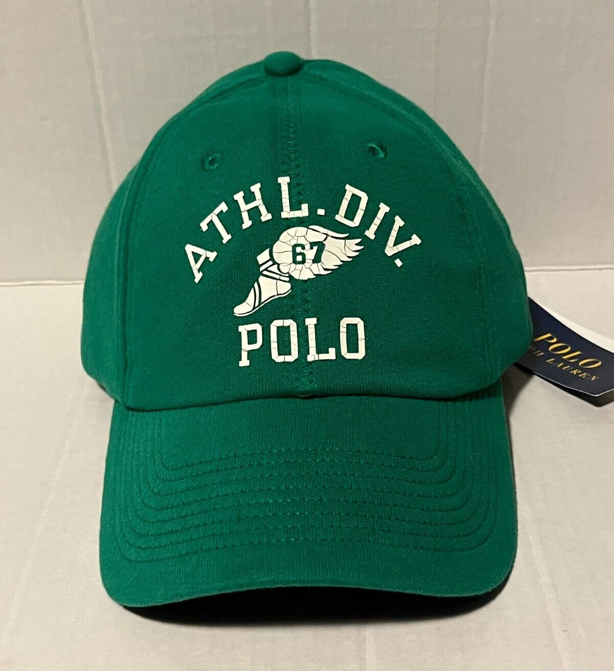 Polo Ralph Lauren 5 Panel Fleece POLO ATHL.DIV. 67 Adjustable Cap Hat Green