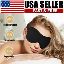 3D Travel Silk Eye Mask Rest Relax Blindfold Sleeping Soft Padded Shade Cover