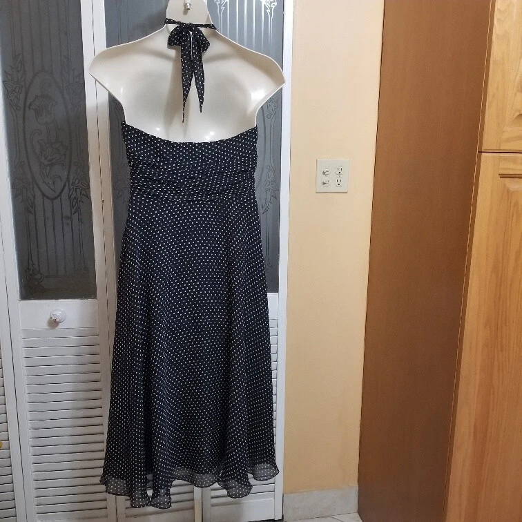 DONNA MORGAN LADIES BEAUTIFUL SEXY POLKA DOT HALTER DRESS - SIZE 10 - Image 2 of 4