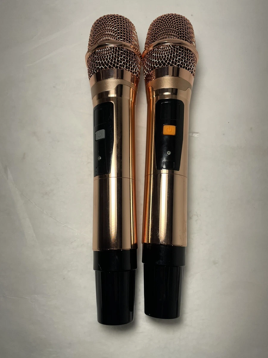 PAIR OF Wireless MicrophoneS, Karaoke Mic, UHF Rose Gold Microphones