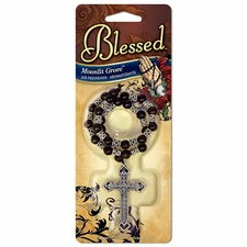 Blessed Rosary Hanging Cross Chain Air Freshener, Moonlit Grove Scent 2 PACK