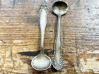 Vintage Pair Gorham Lancaster Rose Sterling Silver Master Salt Spoons