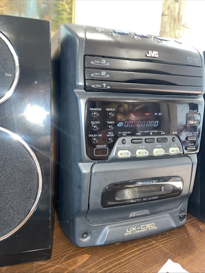JVC UX-C30 Micro Component Stereo System Cd Player Cassette Tape Player Tested - image 3 of 4
