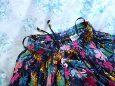 QED London Hippy Boho Gypsy Indian Skirt Drawstring Small Floral Tiger Colourful