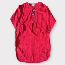 Neiman Marcus Mens L Red V-Neck Flannel Cotton Night Shirt Vintage Christmas